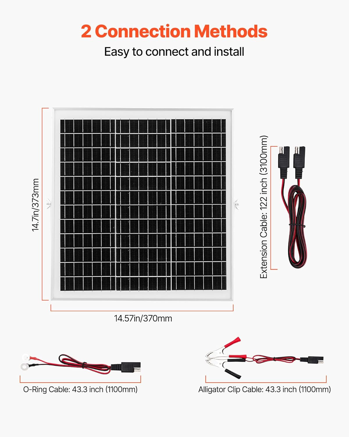 Power Up Your Adventures with the 20W 12V Solar Panel Battery Charger - Efficient, Reliable, and Weatherproof!