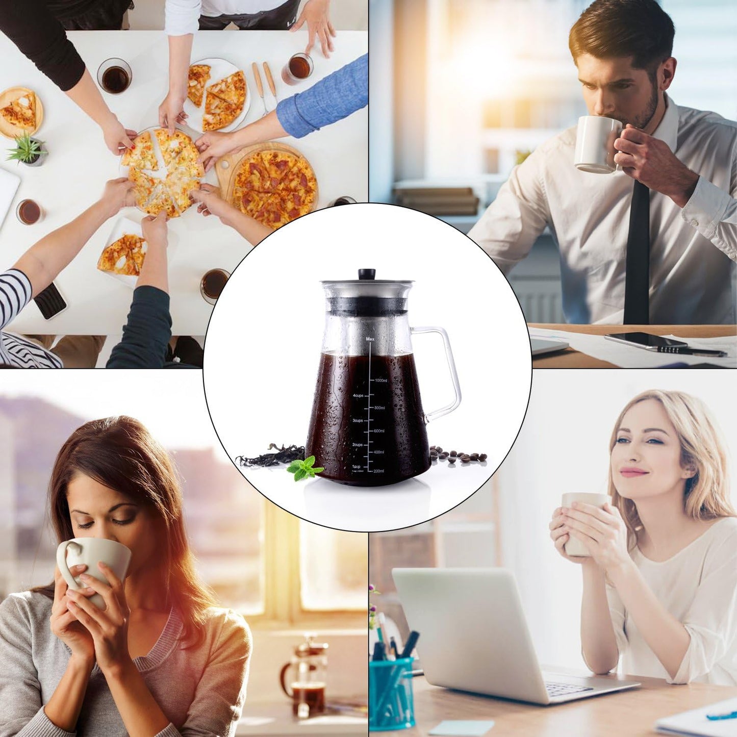 Brew Café-Quality Iced Coffee at Home with the Airtight 51Oz Cold Brew Coffee Maker - Durable Borosilicate Glass & Stainless Steel Filter
