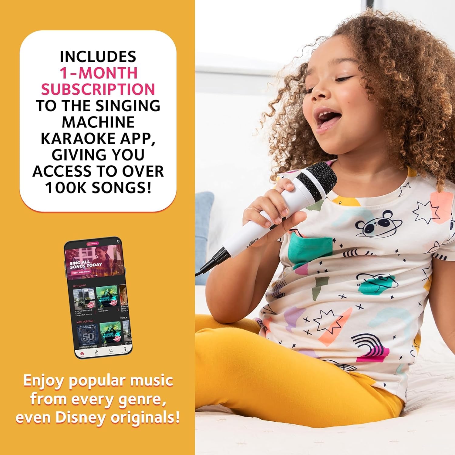 Portable Karaoke Machine for Adults & Kids - Built-In Speaker, Bluetooth, LED Lights, Wired Mic - with Voice Changing Effects