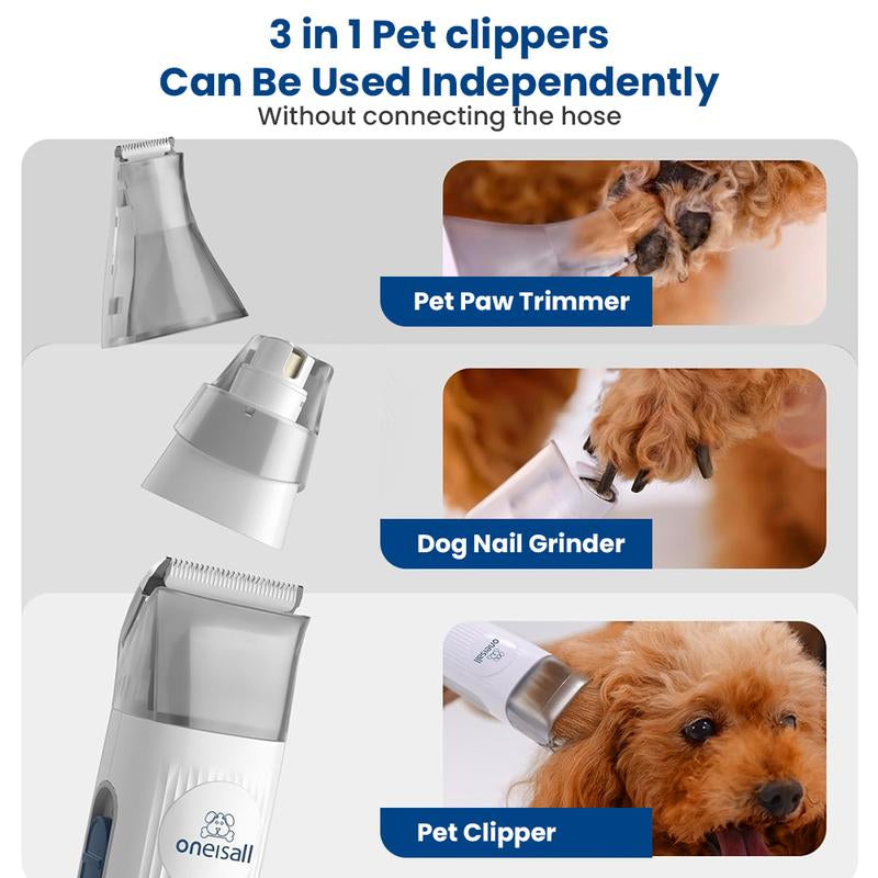 Transform Your Pet's Grooming Routine with the Oneisall Dog Hair Vacuum & Grooming Kit - Complete with Clipper, Nail Grinder, and 7 Essential Tools!