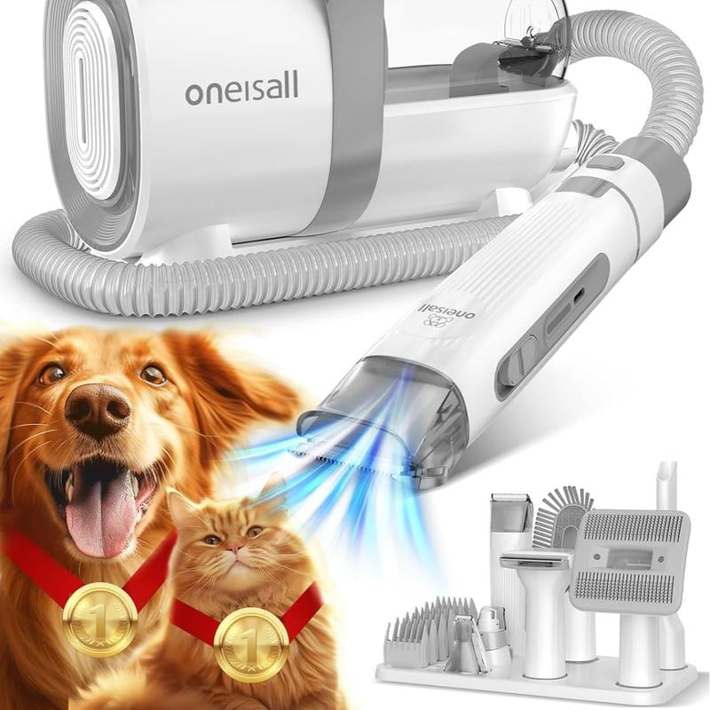 Transform Your Pet's Grooming Routine with the Oneisall Dog Hair Vacuum & Grooming Kit - Complete with Clipper, Nail Grinder, and 7 Essential Tools!