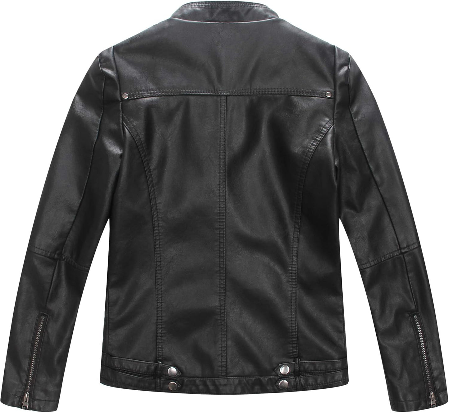 Boys Spring Faux Leather Moto Jackets Kids Zipper Fall Coats Outerwear