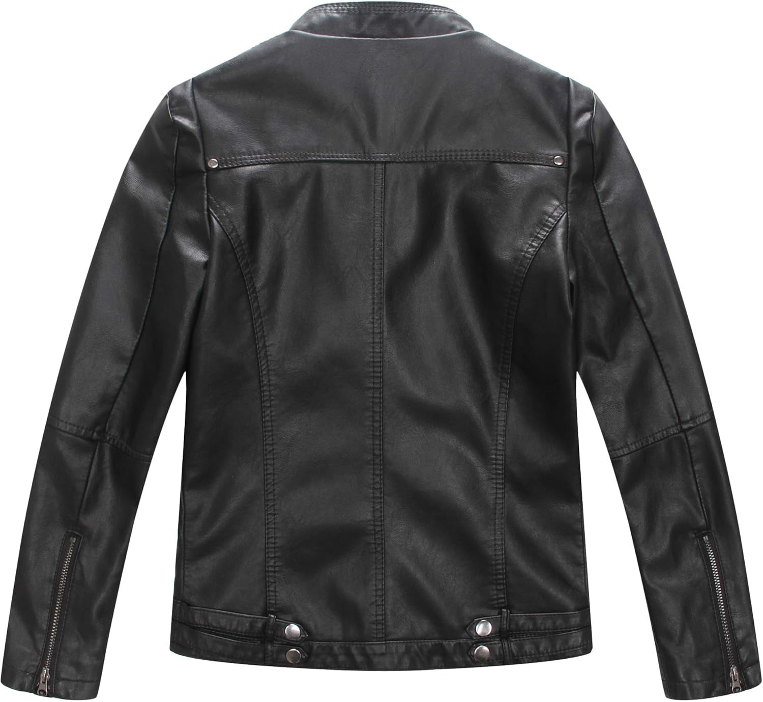 Boys Spring Faux Leather Moto Jackets Kids Zipper Fall Coats Outerwear