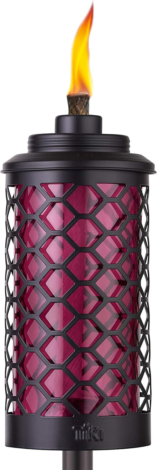 Illuminate your outdoor space with our stunning Burgundy Glass Honeycomb Torch! Perfect for patios, lawns, and backyards - 65 inches of decorative magic! #OutdoorDecor #PatioVibes