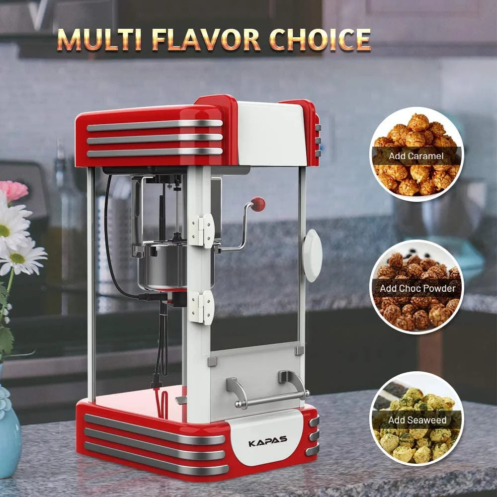 Popcorn Machine, Red Tabletop Popcorn Maker with Accessories