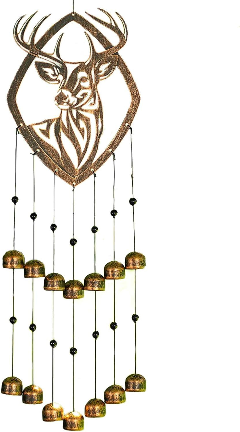 Enchanting 31" Rustic Sea Green Tribal Turtles Wind Chimes - Unique Outdoor Decor for Gardens, Perfect Gift for Women and Moms