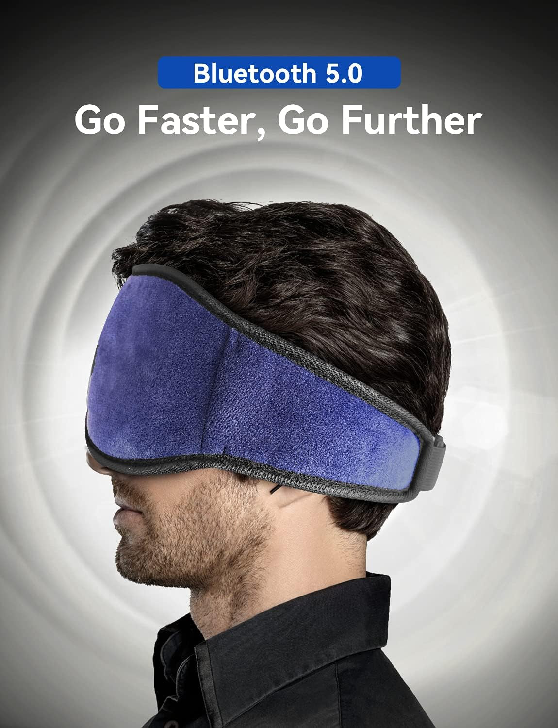 Sleep Headphones, 3D Bluetooth Sleep Mask,  Washable Sleeping Headphones with Adjustable Ultra Thin Stereo Speakers Microphone Hands Free for Insomnia Travel