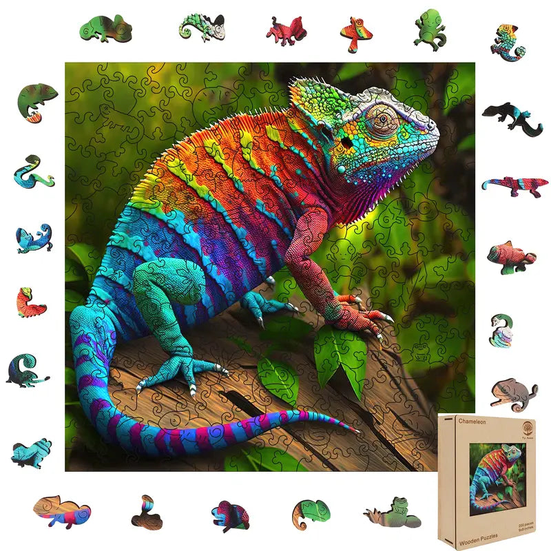 Snake Eye Mys Aurora Wooden Jigsaw Puzzle for Kids and Adults 200 500 Pcs Unique Shape Nice Box Packing Fun Challenging Brain Exercise Family Game Creative Gift for Friends Parents Grandparents Multicoloured