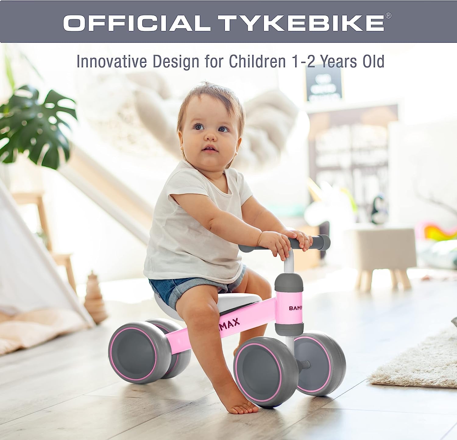 🚴‍♂️✨ Tykebike® Balance Bike for Little Adventurers! Perfect for toddlers 1-2 years! Lightweight, easy-glide wheels, and safer steering for indoor & outdoor fun! 🌟👶 #ToddlerFun #BalanceBike