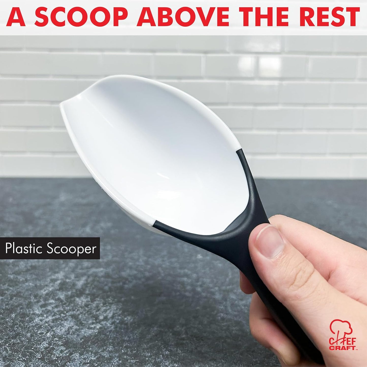 Select Plastic Scoop, 1 Cup, White