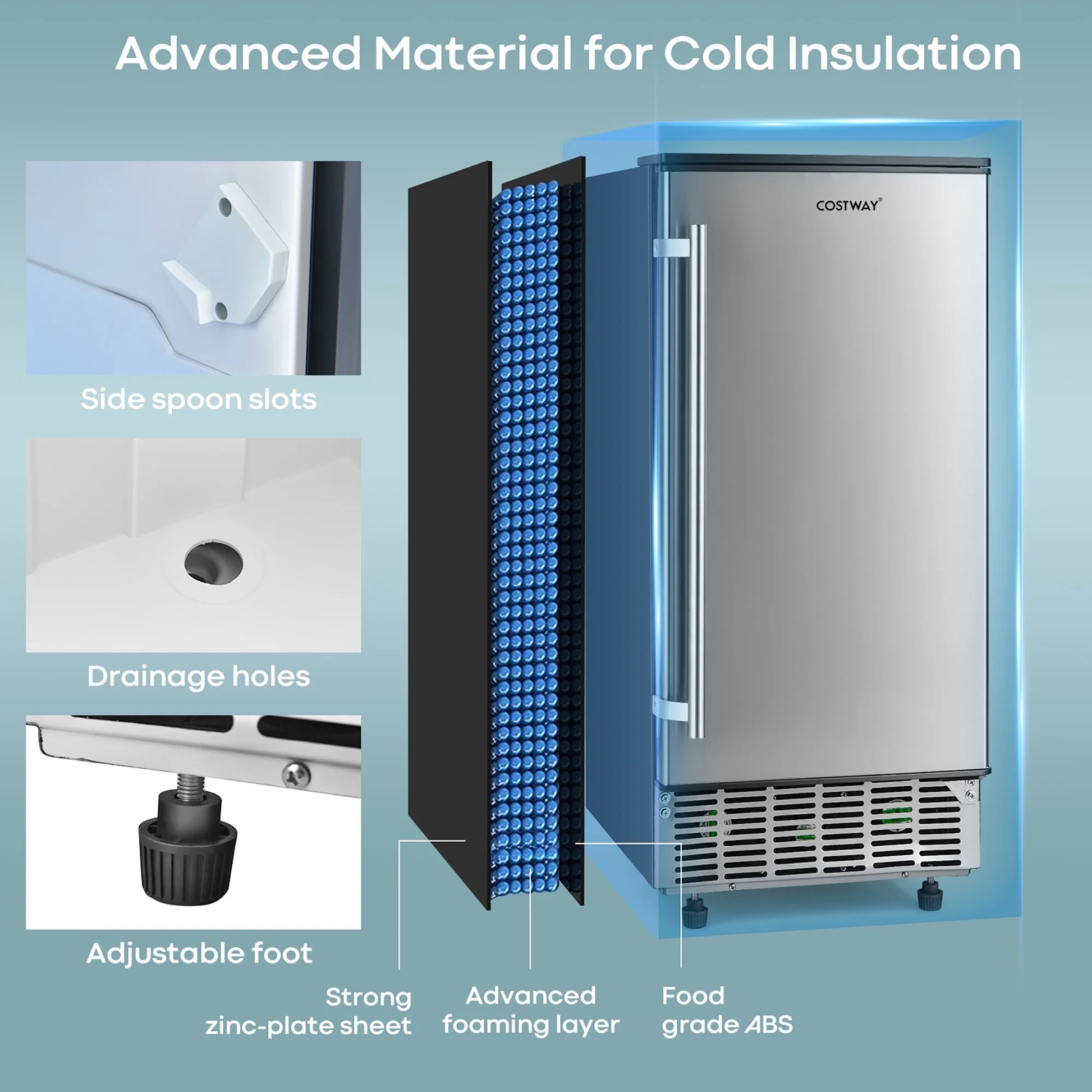 Built-In Ice Maker Free-Standing/Under Counter Machine 80Lbs/Day W/ Light