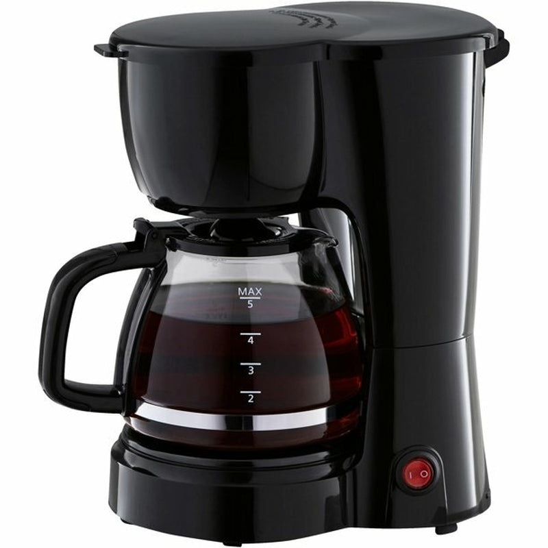 Brew Your Perfect Morning: 5-Cup Black Coffee Maker with Auto Keep Warm Feature and Removable Filter Basket