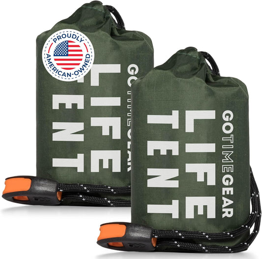 Ultimate Survival Life Tent: 2-Person Mylar Emergency Shelter with Paracord and Whistle for All-Weather Protection in Camping and Hiking Adventures