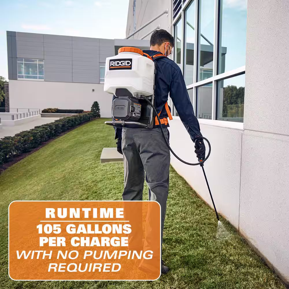 Elevate Your Lawn Care with the 18-Volt Cordless 4 Gallon Backpack Chemical Sprayer – Complete with 2.0Ah Battery and Charger