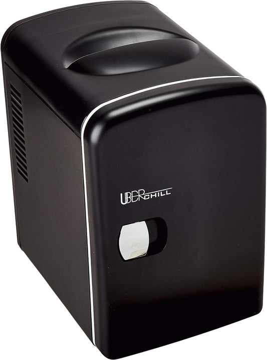 UB-CH1-MB, Skin Care, Beauty, Makeup, Cosmetics Storage | Skincare Bedroom | Portable Mini Fridge Cooler and Warmer, 4L, Blackout Matte Black