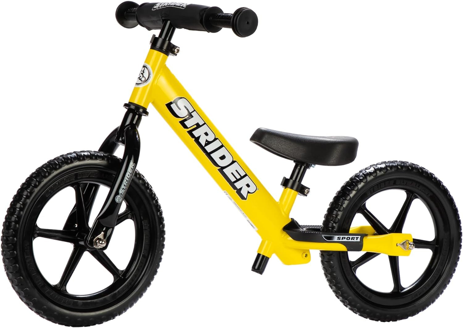 12” Sport Bike - No Pedal Balance Bicycle for Kids 1 to 4 Years - Includes Safety Pad, Padded Seat, Mini Grips & Flat-Free Tires - Tool-Free Assembly & Adjustments