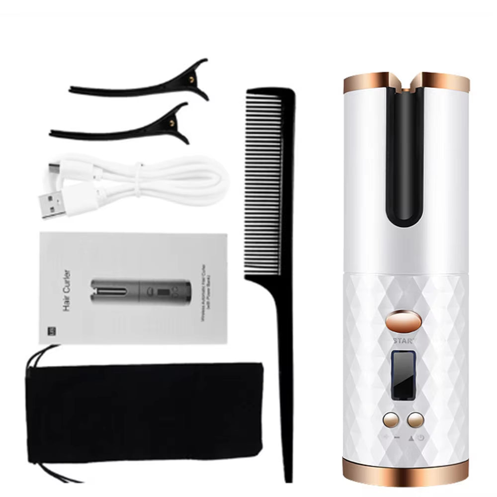 Revolutionary Cordless Automatic Hair Curler - Portable, USB Rechargeable, and Effortlessly Creates Stunning Curls Anywhere!