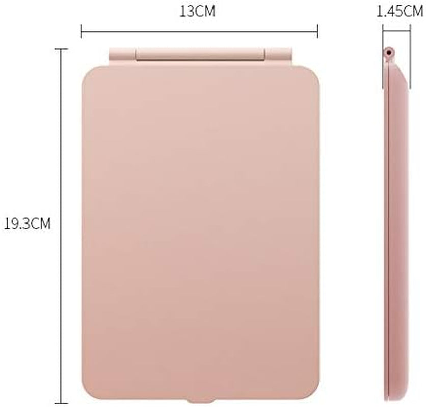 LED Makeup Mirror for Travel, 32 Leds Lighted Vanity Mirrors with Dimmable Light,Compact, Slim, Rechargeable Lighted Mirror, Folding Makeup Mirror for Beauty