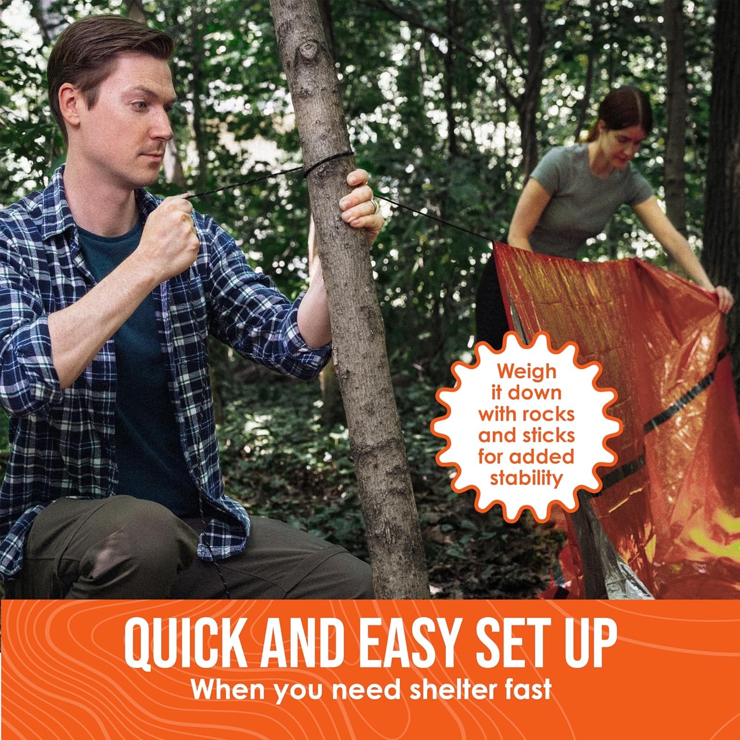 Ultimate Survival Life Tent: 2-Person Mylar Emergency Shelter with Paracord and Whistle for All-Weather Protection in Camping and Hiking Adventures