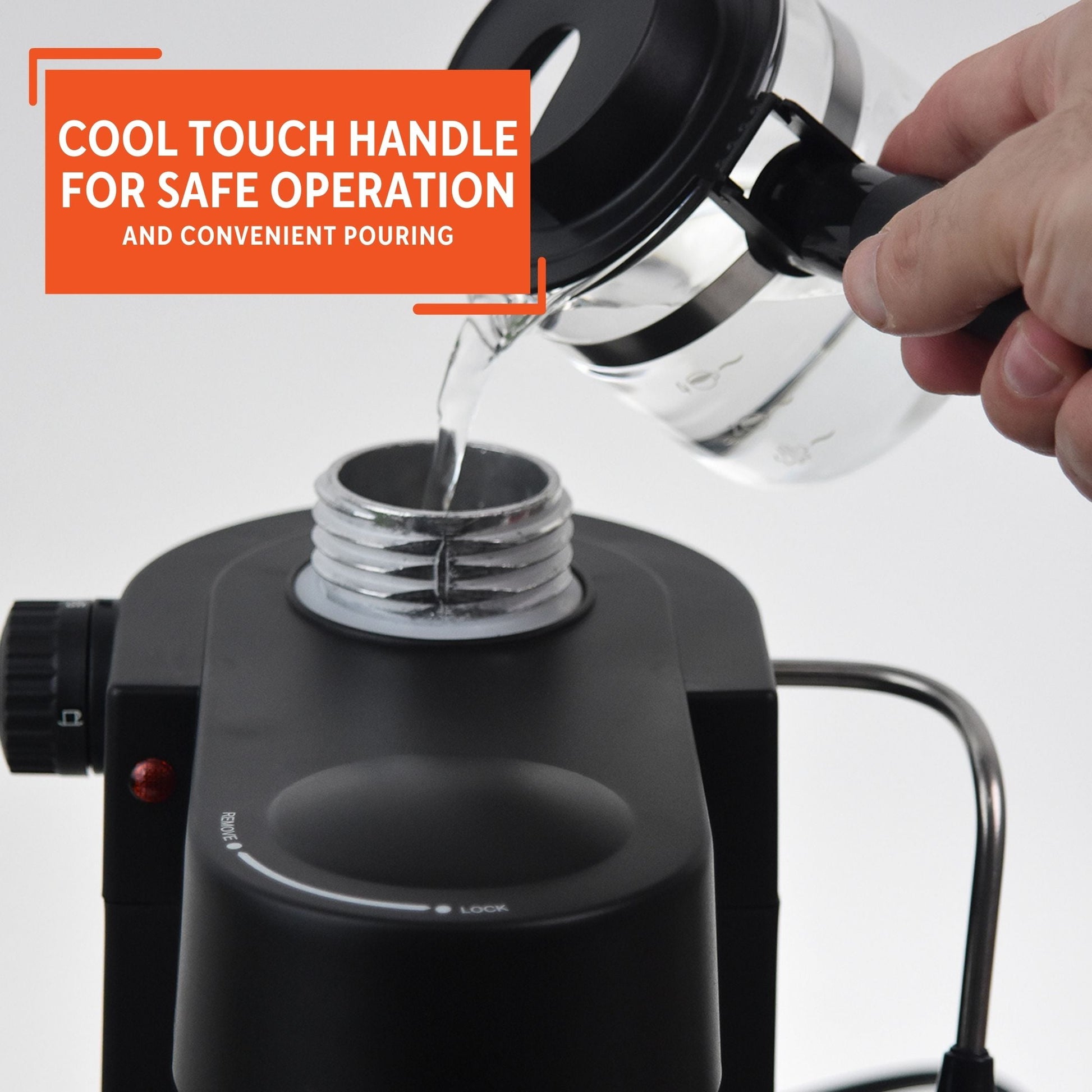 4 Cup Capacity Electric Espresso/Cappuccino Maker 800 Watts - Black, New