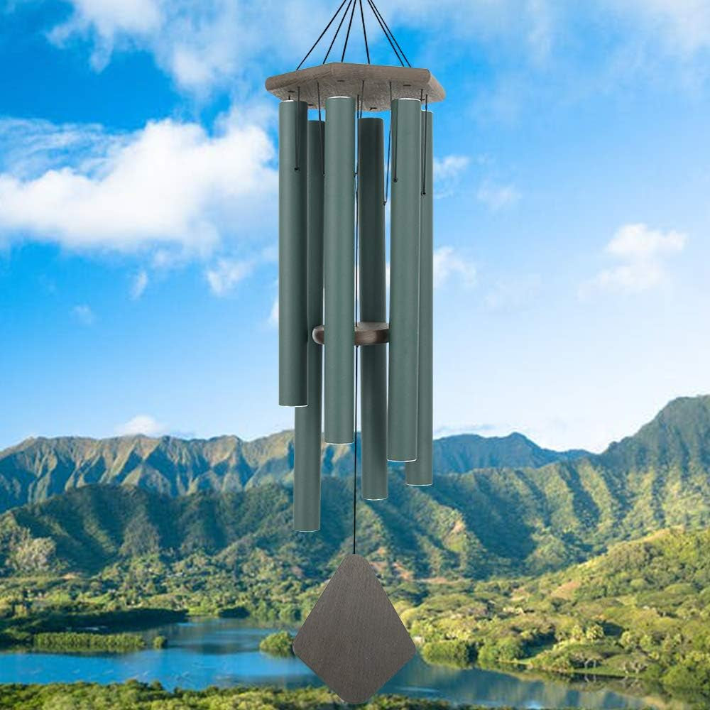Enchanting 30-Inch Deep Tone Memorial Wind Chimes with Hook - Perfect Gift for Mother's Day, Housewarming, and Christmas - Ideal for Patio, Garden, and Home Decor in Elegant Black