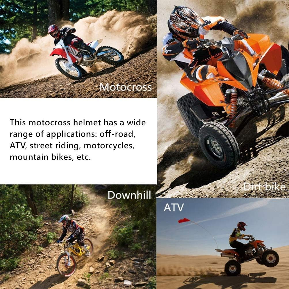 Dirt Bike Helmets Youth Motocross Helmet Fashion Adult Motorcycle Helmet Off-Road Moutain Bike Helmet DOT Approved 4Pcs Set
