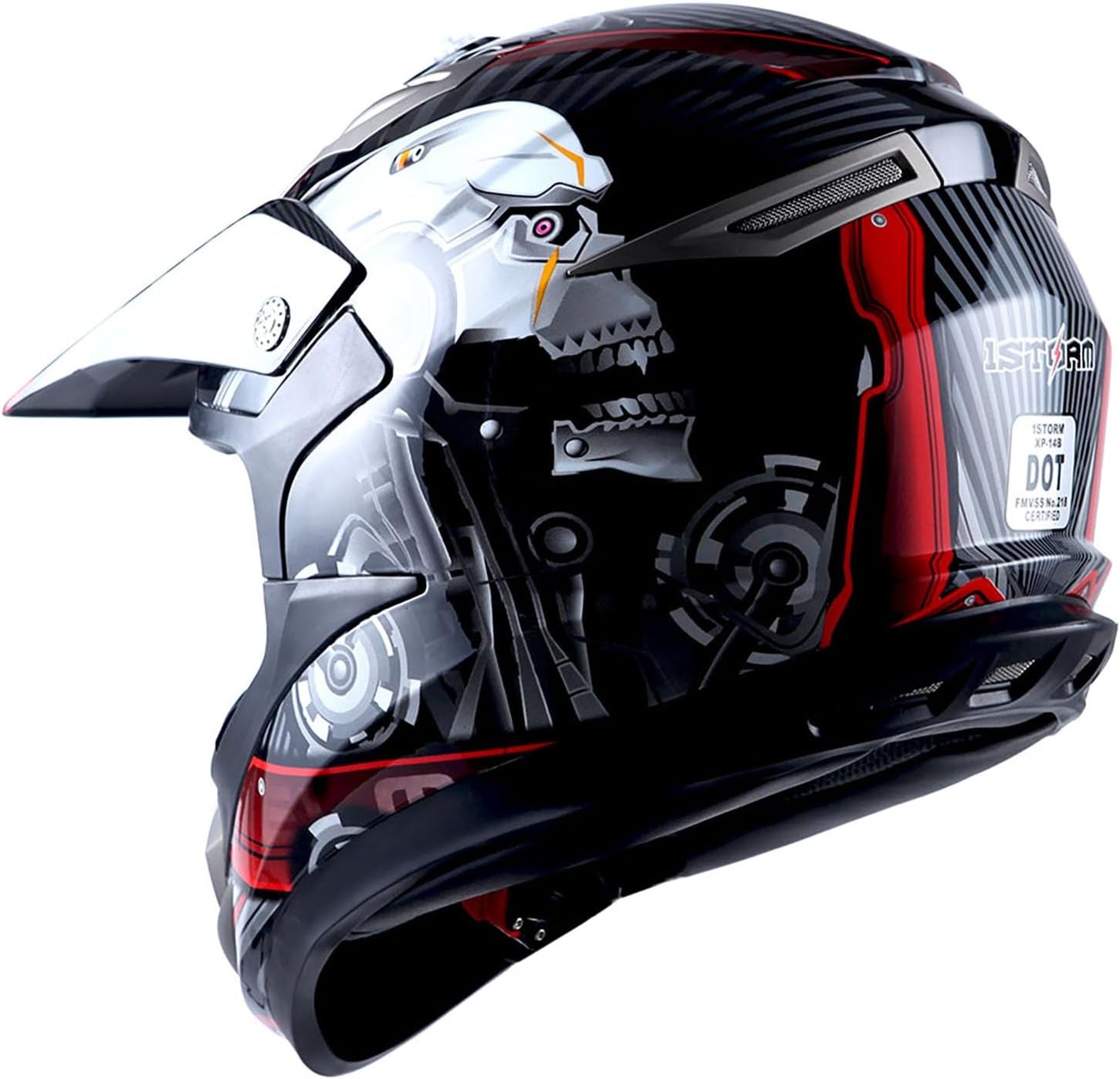 Adult Motocross Helmet off Road MX BMX ATV Dirt Bike Mechanic HGXP14B Carbon Fiber Black HGXP14B