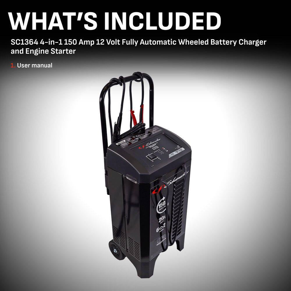 Power Up Your Ride with the Ultimate Wheeled 150A Car Battery Charger and Engine Starter - Fast 20A Boost for All Your Automotive and Marine Needs
