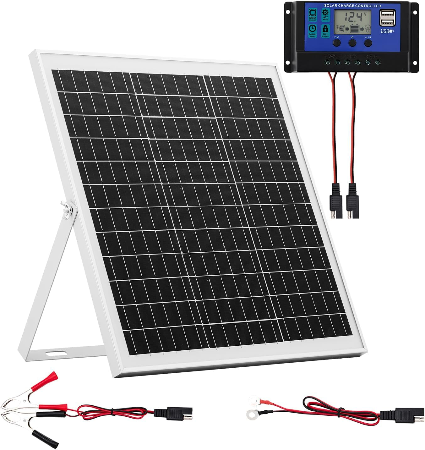 Power Up Your Adventures with the 20W 12V Solar Panel Battery Charger - Efficient, Reliable, and Weatherproof!