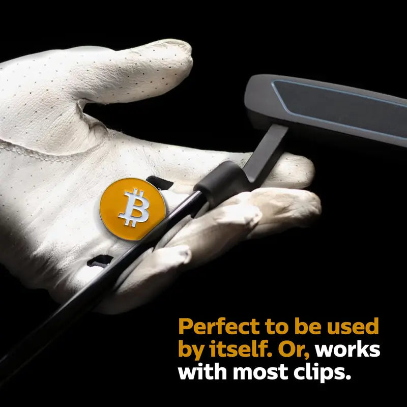 Bitcoin Golf Ball Marker All Metal - Value Pack of 5 - Works with Most Hat Magnet Clips and Divot Repair Tools with Magnetic Holder, Men and Women Golf Gift Accessories - Orange Ball Markers (3 Pack)
