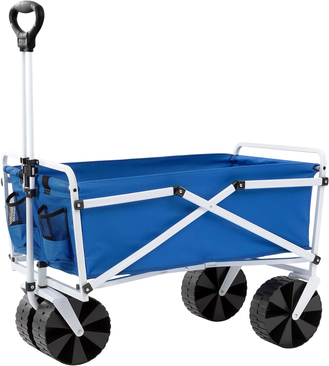 "🌊🛒 Get Ready for Adventure with Our Collapsible Folding Beach Wagon in Sleek Black! Perfect for Outdoor Fun! 🏖️✨"