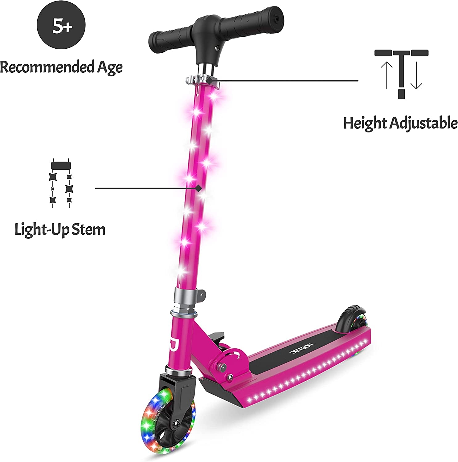 "🌟 Zoom into fun, Light it Up, with the Jupiter Kick Scooter! 🌈 Perfect for kids, this lightweight, collapsible ride features dazzling RGB lights on the stem, wheels, and deck. Get ready to roll in style! 🛴✨ #KidApproved #ScooterLife"