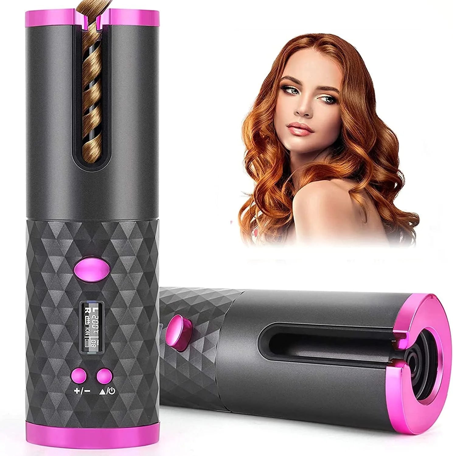 Revolutionize Your Hair Styling with the Cordless Automatic Ceramic Hair Curler - Portable, Rechargeable & Tangle-Free Curls Anytime, Anywhere!