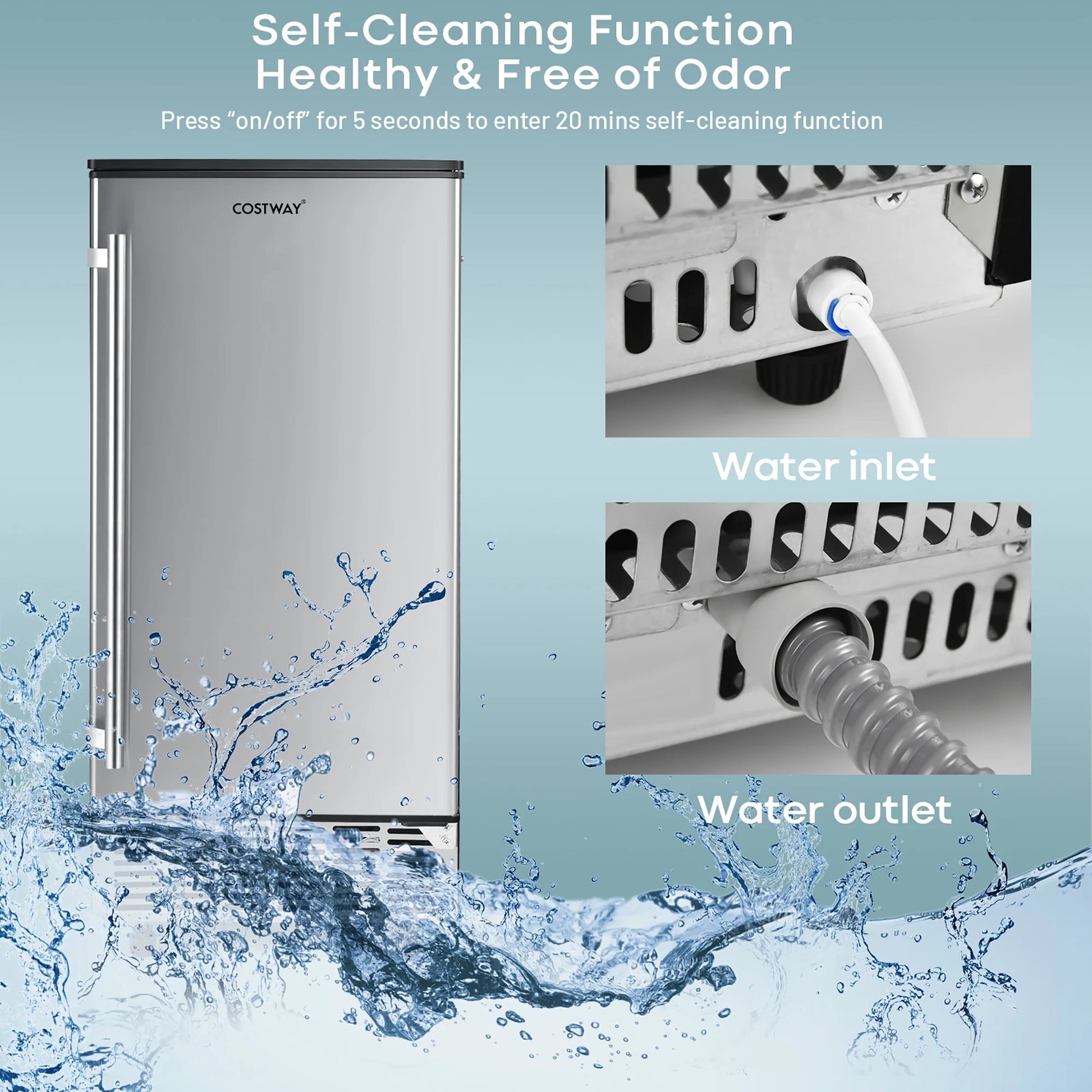 Built-In Ice Maker Free-Standing/Under Counter Machine 80Lbs/Day W/ Light