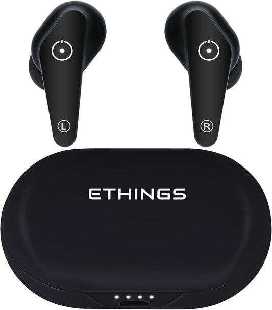 Heavy Duty Premium Sound Noise Canceling Earbuds - Bluetooth 5.0 Waterproof Touch Control Wireless Headphones with Charging Case (Black)