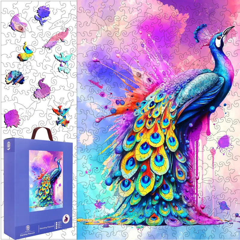 Snake Eye Mys Aurora Wooden Jigsaw Puzzle for Kids and Adults 200 500 Pcs Unique Shape Nice Box Packing Fun Challenging Brain Exercise Family Game Creative Gift for Friends Parents Grandparents Multicoloured