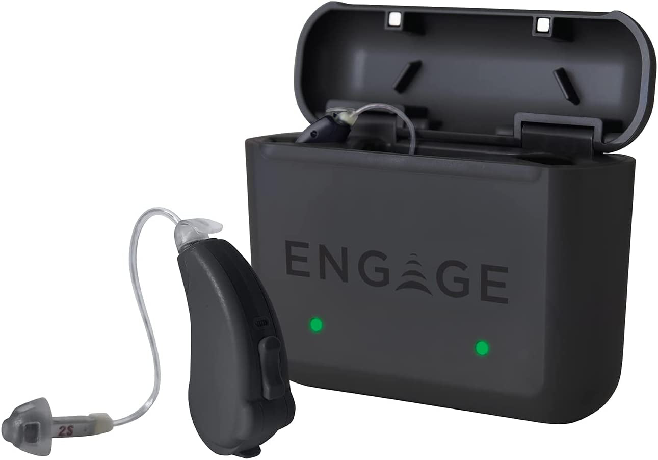Lucid Hearing  Rechargeable OTC Hearing Aids - Compatible with Iphone, Lucid Hearing APP, and Bluetooth - Splashproof - Discrete - Engineered and Designed in the USA (Black)