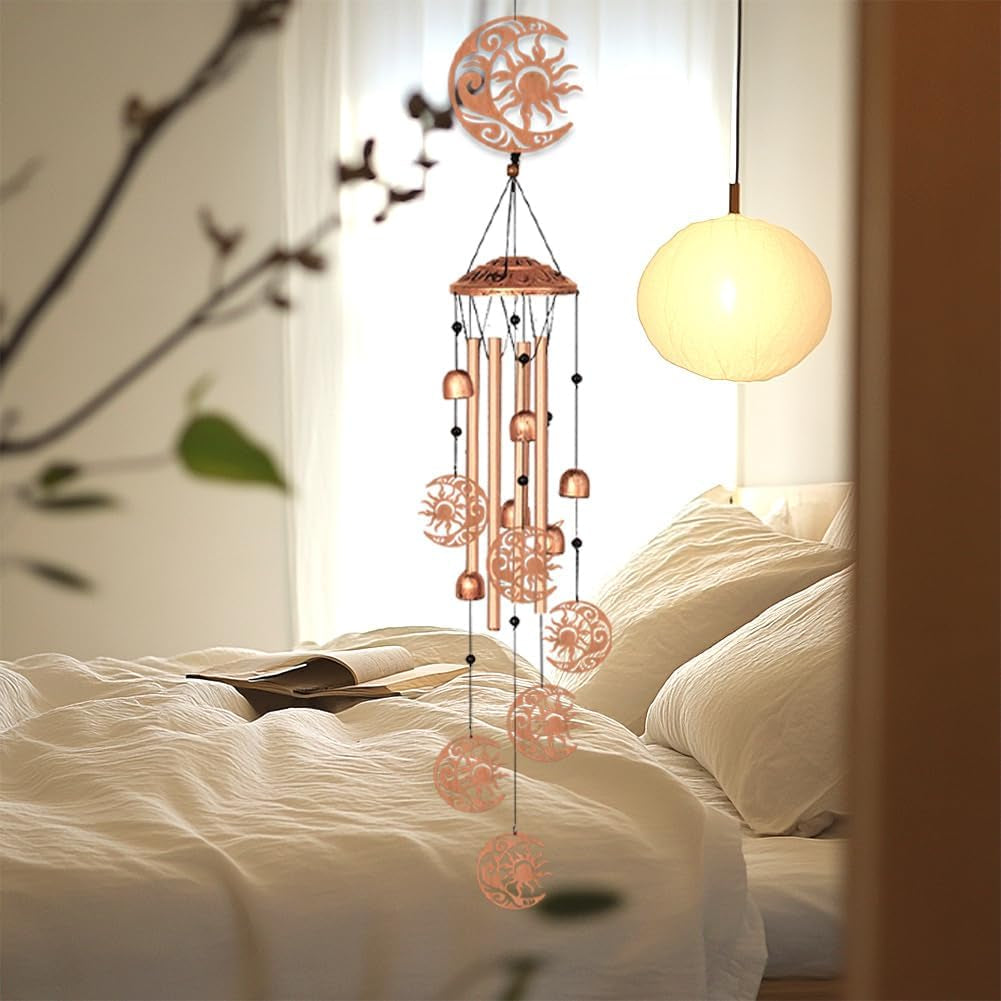 Enchanting Sun and Moon Wind Chimes - Perfect for Your Garden, Patio, or Home Decor