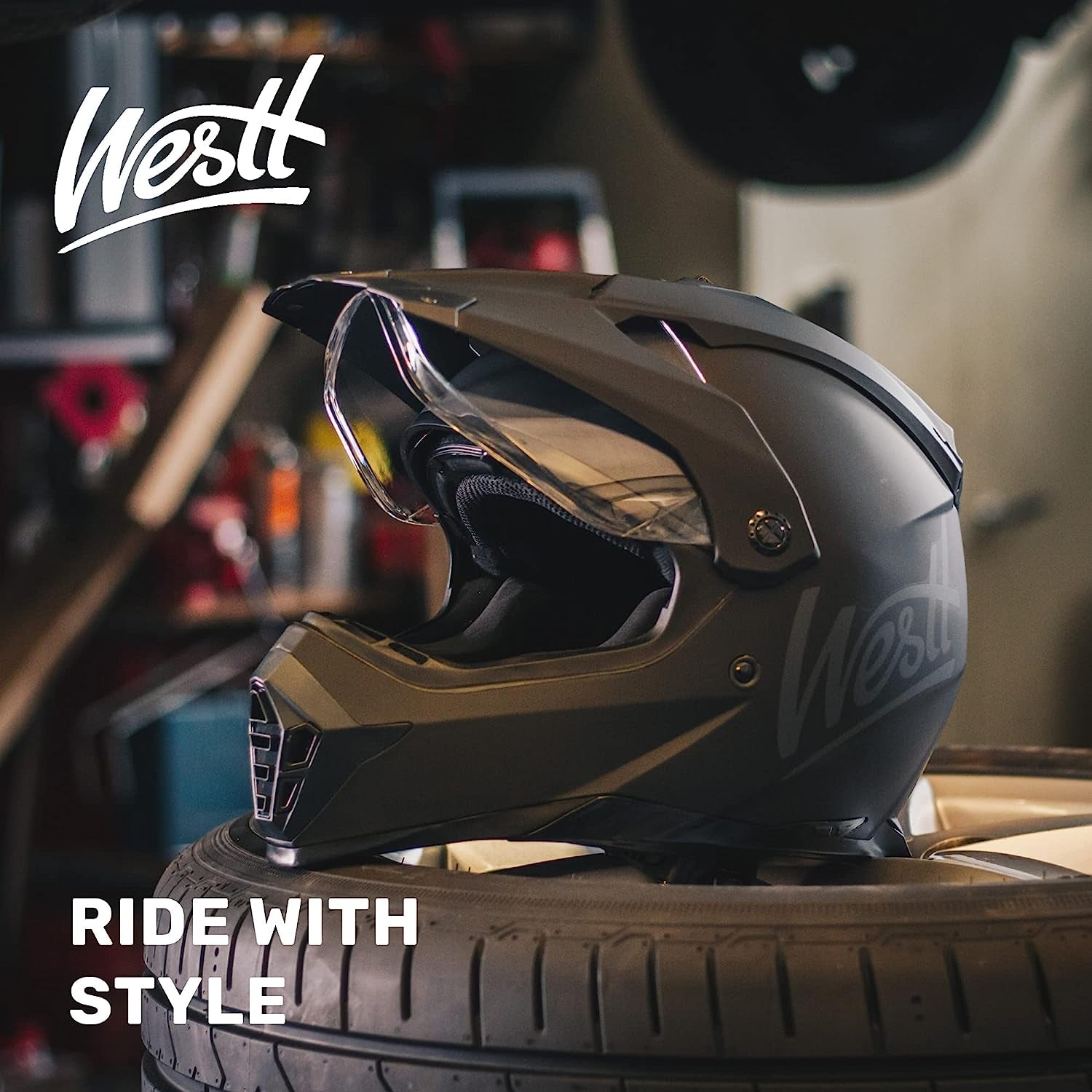 Dual Sport Motorcycle Helmet Off-Road Helmets for Adults, Dual Visor Motorcycle Helmet - Full Face ATV UTV Helmet Dirt Bike Motocross Helmets DOT Approved
