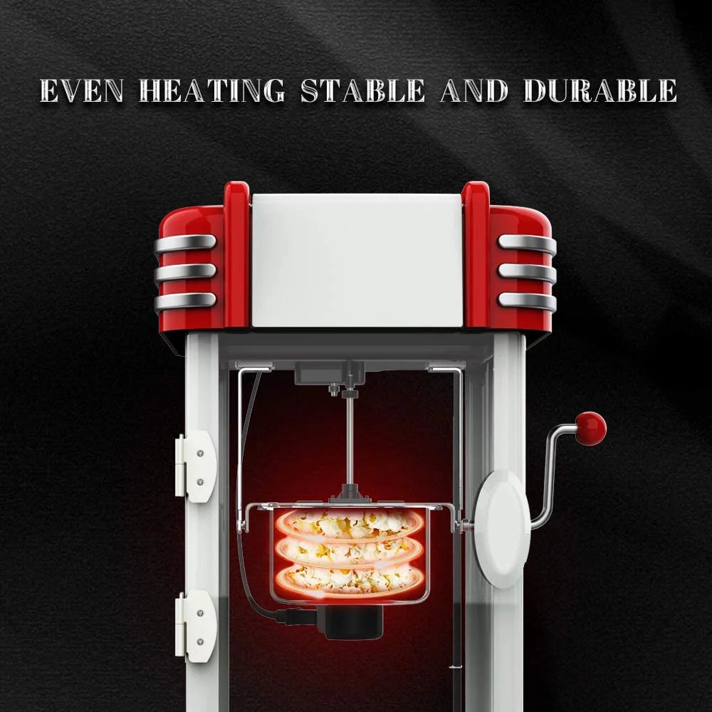 Popcorn Machine, Red Tabletop Popcorn Maker with Accessories