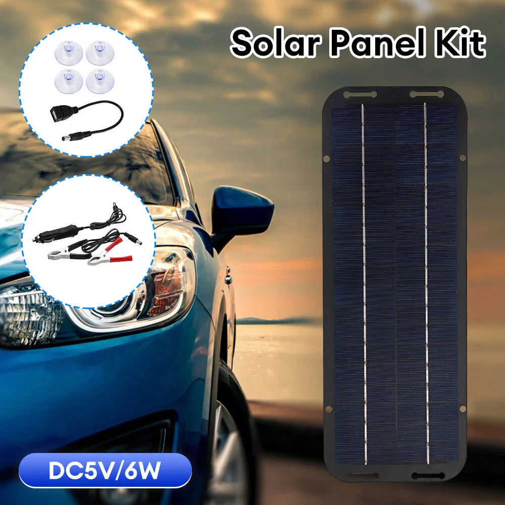30W High-Efficiency Solar Panel Kit - 12V Trickle Charger for Boats, Cars, and RVs