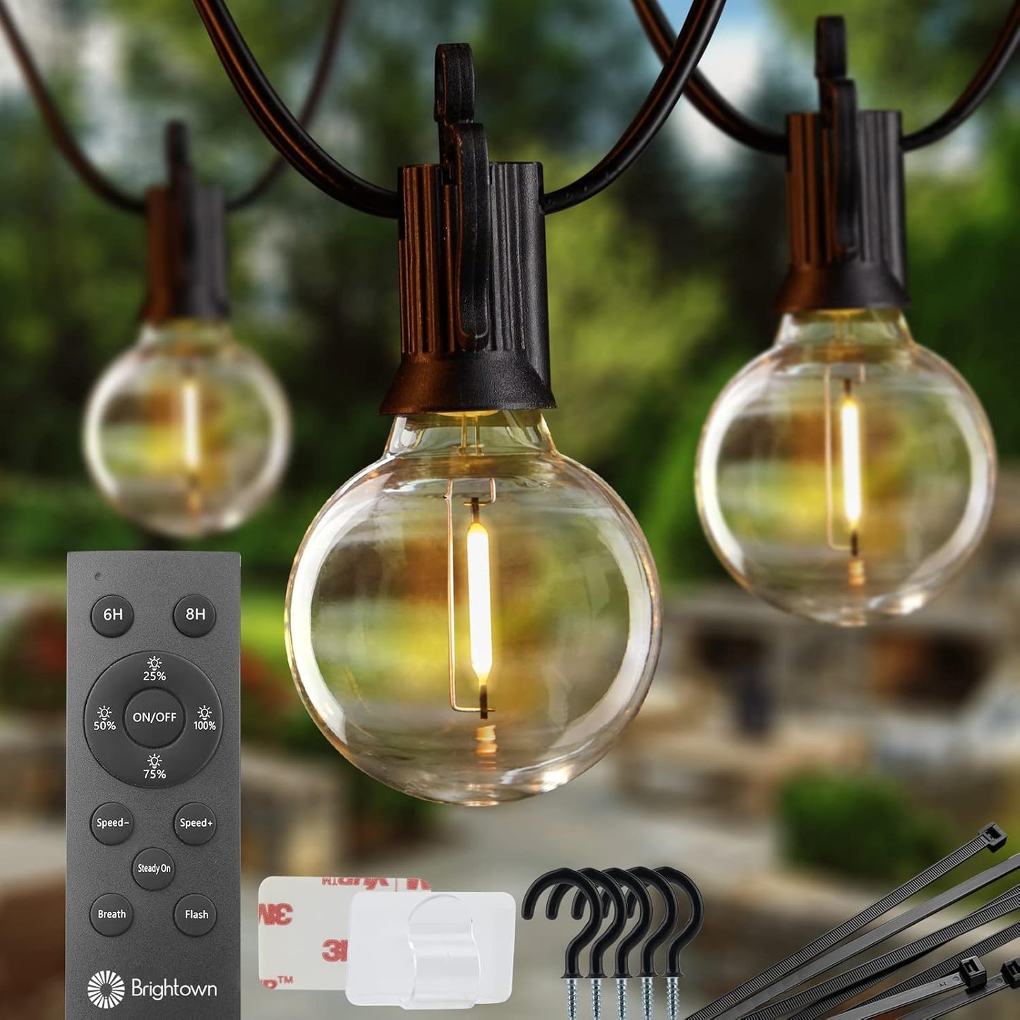 Illuminate Your Outdoor Spaces with 38Ft Waterproof String Lights - Remote-Controlled LED Bulbs for Perfect Ambiance