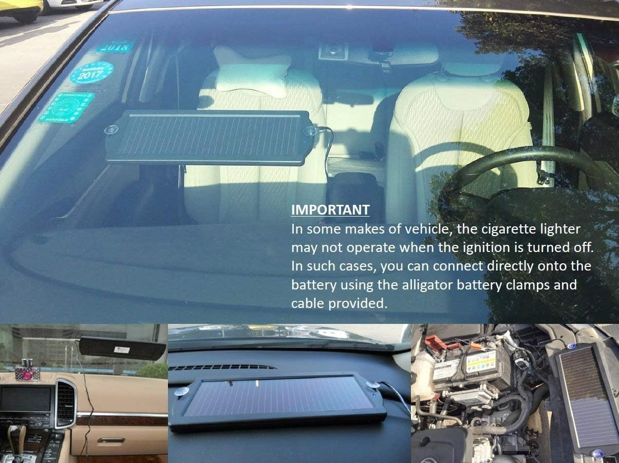 Efficient 12V Solar Battery Trickle Charger & Maintainer - Keep Your Car, Motorcycle, or RV Battery Charged Anywhere!