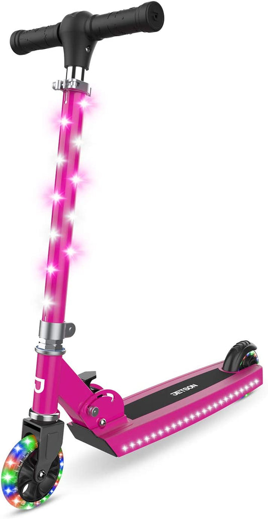"🌟 Zoom into fun, Light it Up, with the Jupiter Kick Scooter! 🌈 Perfect for kids, this lightweight, collapsible ride features dazzling RGB lights on the stem, wheels, and deck. Get ready to roll in style! 🛴✨ #KidApproved #ScooterLife"