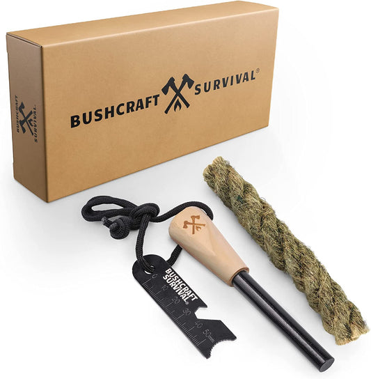 Start your fire fast! - Ferro Rod Fire Starter Kit & Backpacking Multitool | Flint and Steel Striker | Waterproof Magnesium Farrow Rod Tool & Firestarter for Campfires