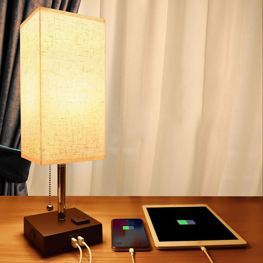 "✨ Illuminate Your Nights! 🌙 Check out our sleek USB Bedside Table Lamp with a chic fabric shade and handy charging port. Perfect for modern bedrooms! 🛏️💡 #HomeDecor #NightstandGoals"