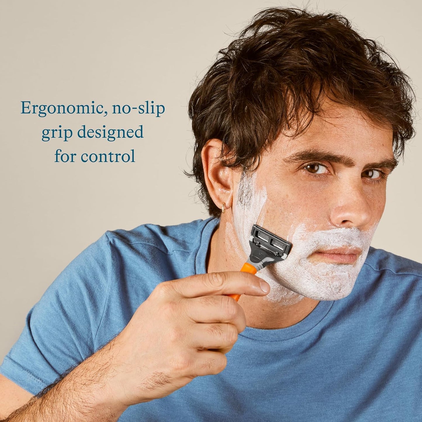 Razors for Men - Men'S Razor Set with 5 Razor Blade Refills, Travel Blade Cover, 2 Oz Shave Gel (Ember)