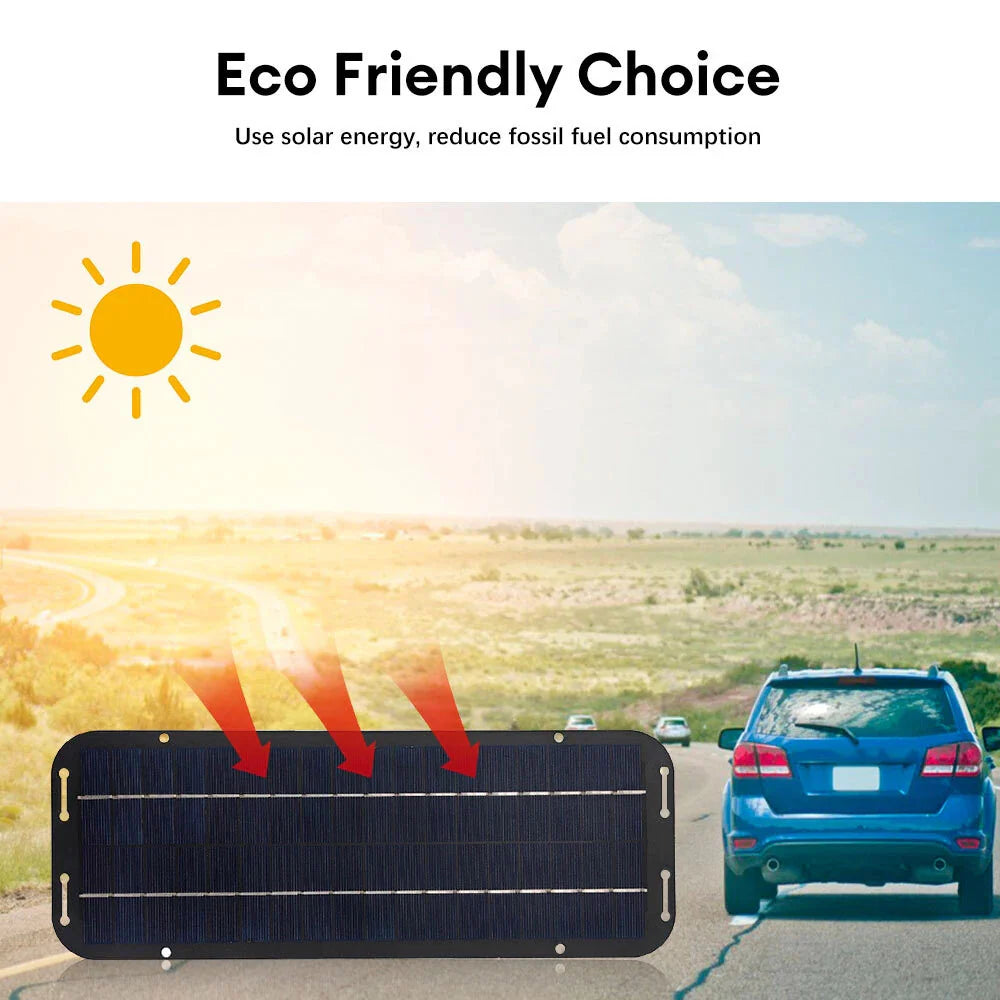 30W High-Efficiency Solar Panel Kit - 12V Trickle Charger for Boats, Cars, and RVs
