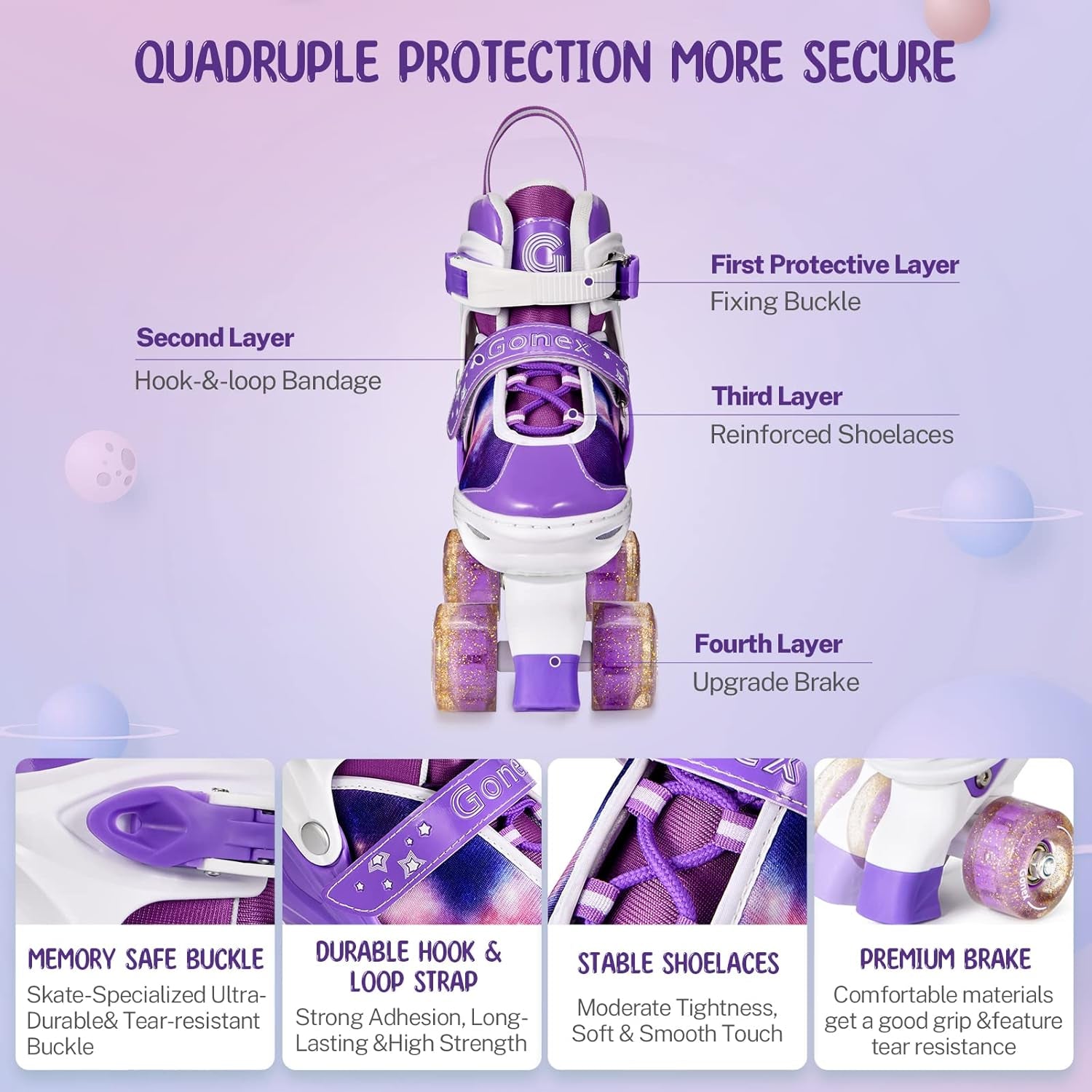 Roller Skates for Girls Kids Boys Women with Light up Wheels and Adjustable Sizes for Indoor Outdoor