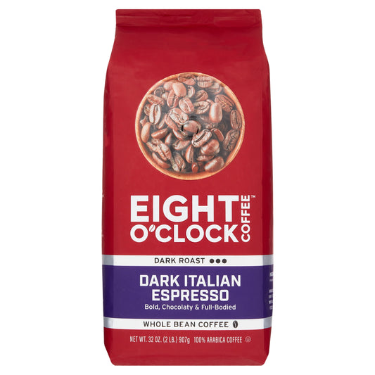 Dark Italian Espresso Dark Roast Whole Bean Coffee Bag, 32 Oz